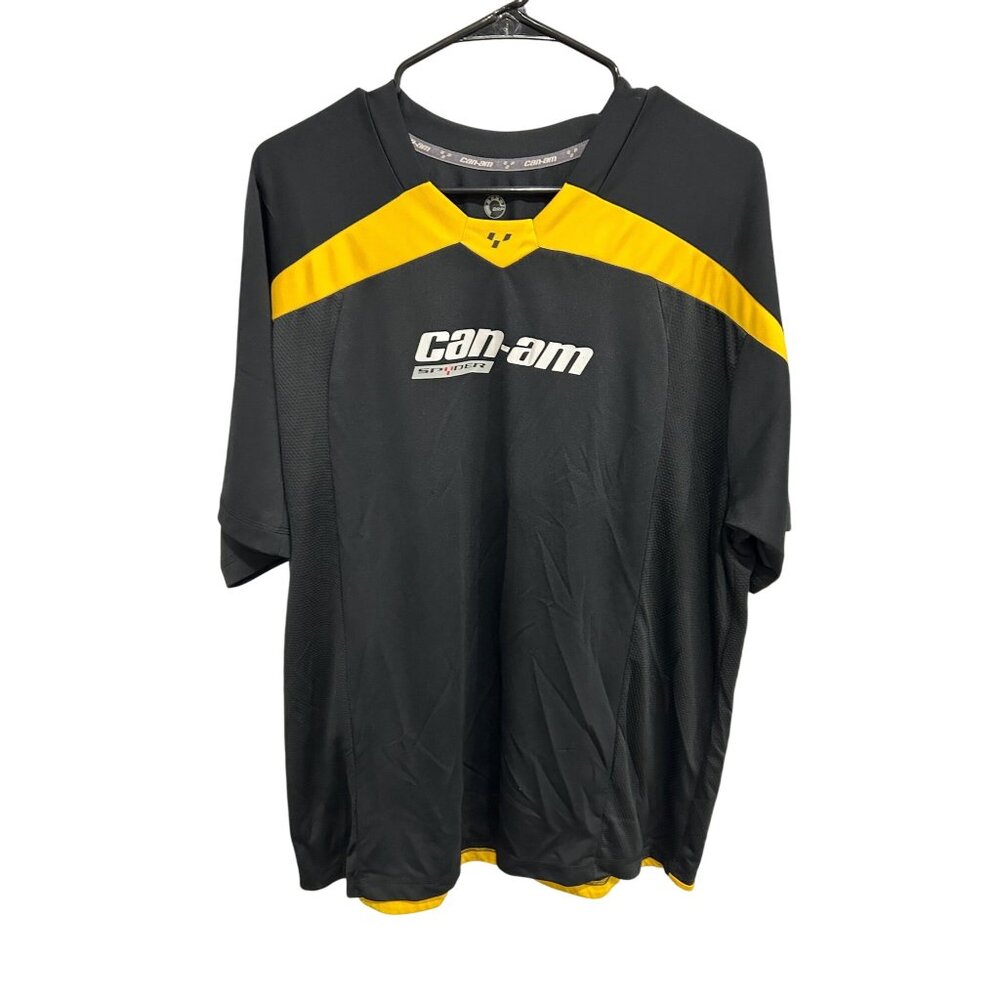 BRP Colorblock Can-Am Spyder Short Sleeve T-Shirt Black Yellow Size 2XL Moto